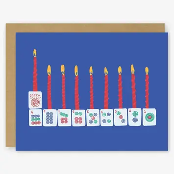 STOGCHAN0003 - 8 Days of Mahjong Menorah Hanukkah Card