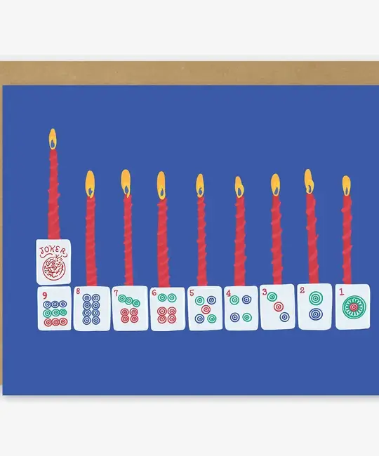 STOGCHAN0003 - 8 Days of Mahjong Menorah Hanukkah Card