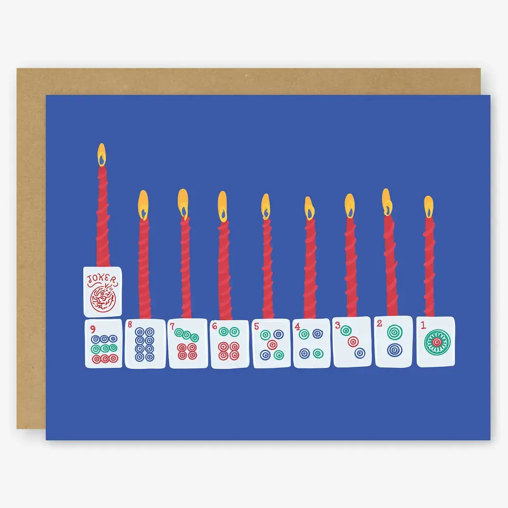 STOGCHAN0003 - 8 Days of Mahjong Menorah Hanukkah Card
