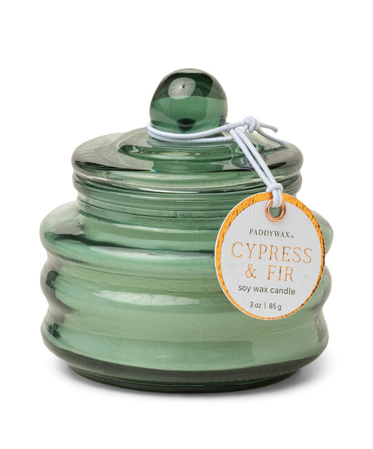 Paddywax - PA PA CASM - Beam Small Green Glass Vessel, Cypress & Fir, 3 oz.