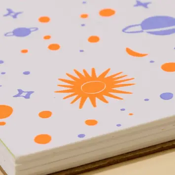 and Here We Are - AHW AHW NBBL - Constellations Doodle BookTop Spiral Square Notebook, Blank