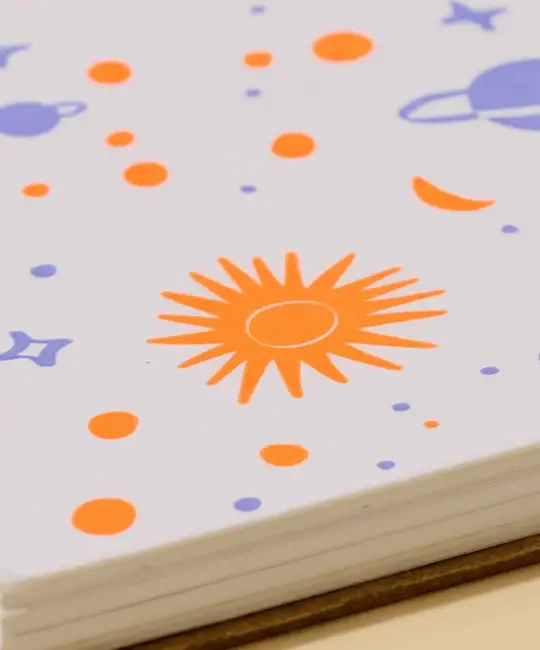 and Here We Are - AHW AHW NBBL - Constellations Doodle BookTop Spiral Square Notebook, Blank