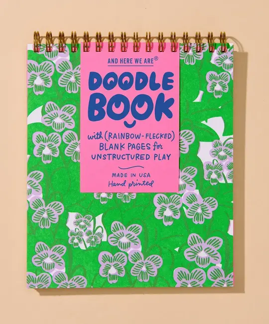 and Here We Are - AHW AHW NBBL - Violets Doodle BookTop Spiral Square Notebook, Blank