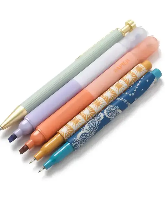 Papier - PA PA OS - Solstice Mixed Pen & Highlighter Set of 5
