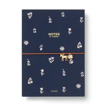 Papier - PA PA NBLI - Twilight Blooms Fabric Softcover Notebook with Charm, Lined