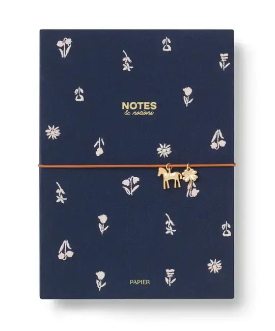 Papier - PA PA NBLI - Twilight Blooms Fabric Softcover Notebook with Charm, Lined