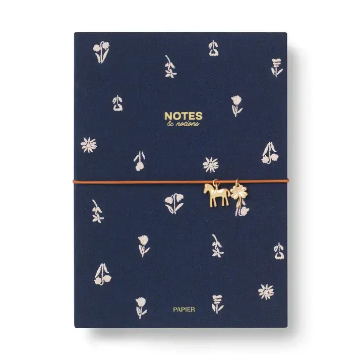 Papier - PA PA NBLI - Twilight Blooms Fabric Softcover Notebook with Charm, Lined