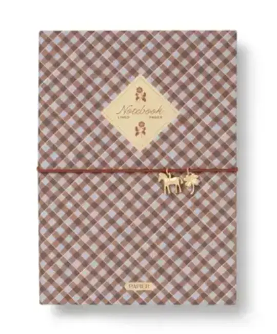 Papier - PA PA NBLI - Petals & Plaid Fabric Softcover Notebook with Charm, Lined