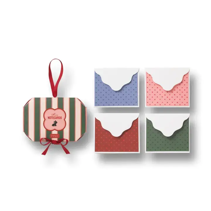 Papier - PA PS NS - Stripe Merry Notes Mini Notecard Set