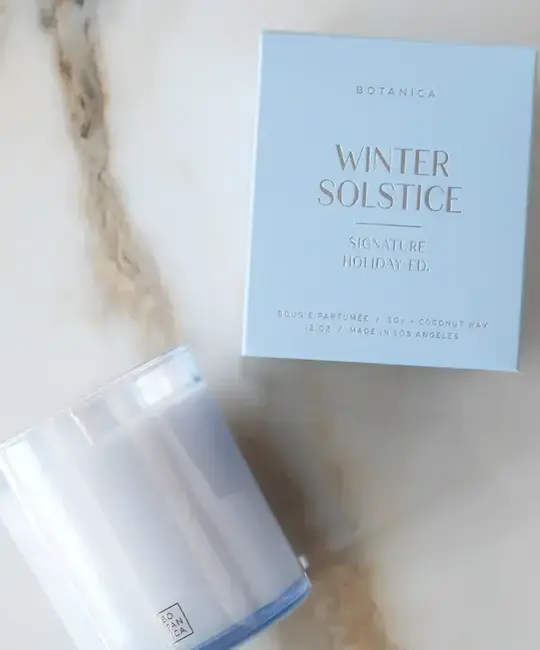 Botanica - BOT BOT CALA - Winter Solstice Pale Blue Glass 12 oz. Holiday Candle