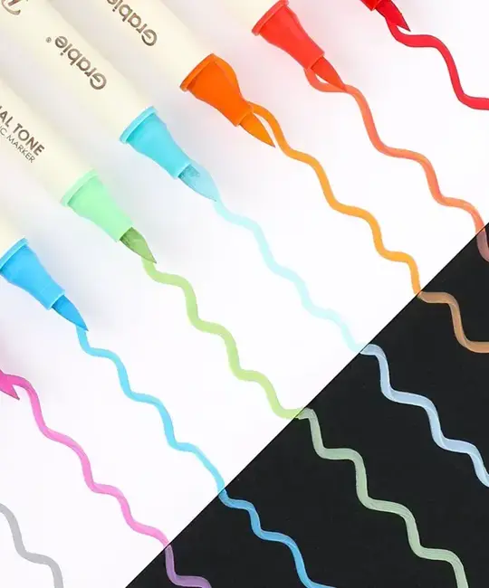 Grabie Art - GRAA GRAA AS - Dual Tone Brush Tip Acrylic Paint Marker Set of 12