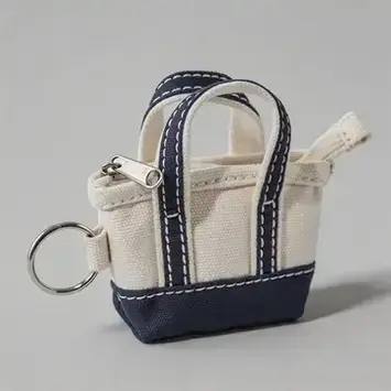 DAY ACKC - Navy Mini Boat Tote Keychain Bag Charm