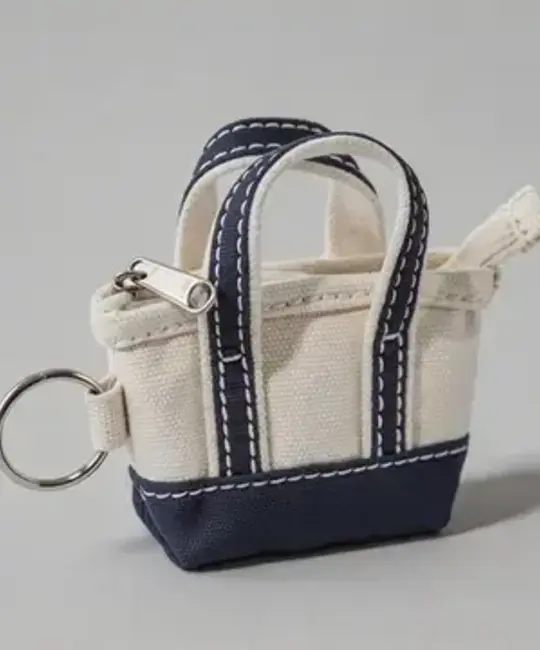 DAY ACKC - Navy Mini Boat Tote Keychain Bag Charm