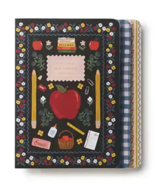 Rifle Paper Co - RP RP NBLI - Schoolhouse Stitched Notebooks, Set of 3 Lined