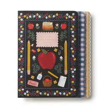 Rifle Paper Co - RP RP NBLI - Schoolhouse Stitched Notebooks, Set of 3 Lined