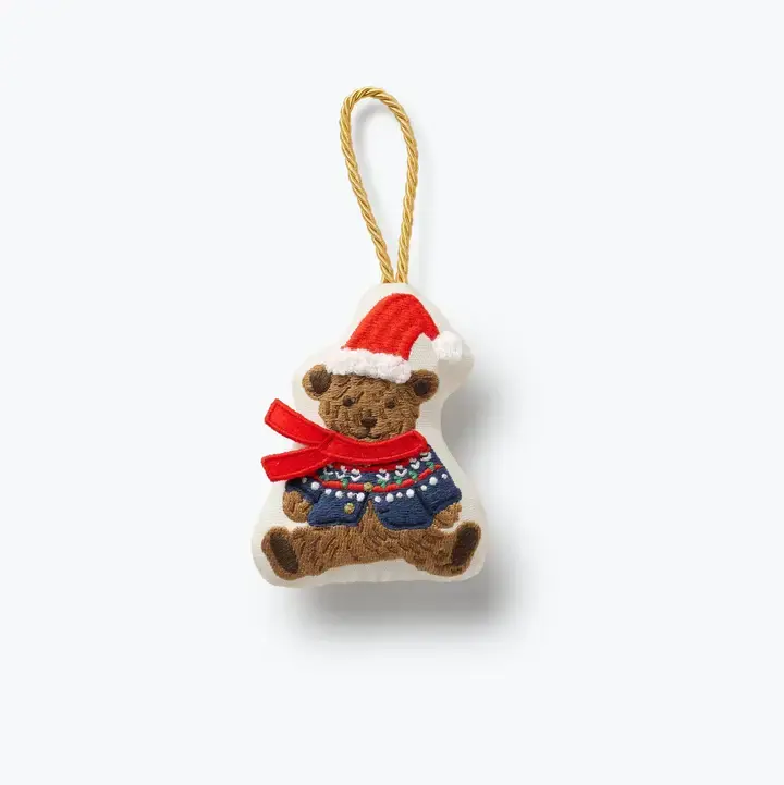 Rifle Paper Co - RP RP OR - Beary Christmas Embroidered Ornament