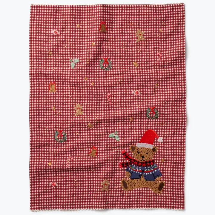 Rifle Paper Co - RP RP HGKL - Beary Christmas Embroidered Tea Towel