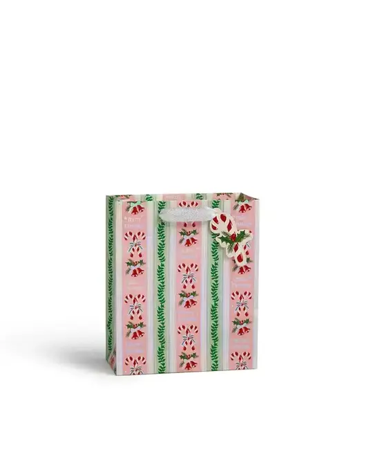 Rifle Paper Co - RP RP GBME- Candy Cane Stripe Medium Gift Bag