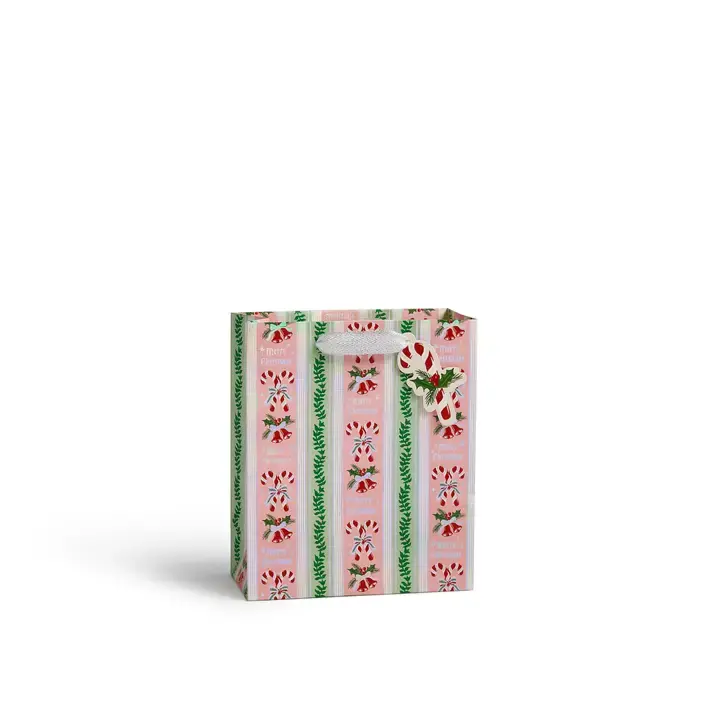 Rifle Paper Co - RP RP GBME- Candy Cane Stripe Medium Gift Bag