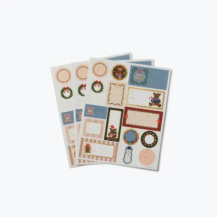 Rifle Paper Co - RP RP GTHO - Beary Christmas Stickers & Labels, 3 Sheets
