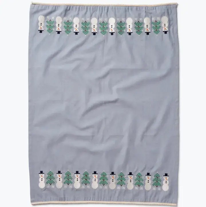 Rifle Paper Co - RP RP HGKL - Snowman Embroidered Tea Towel