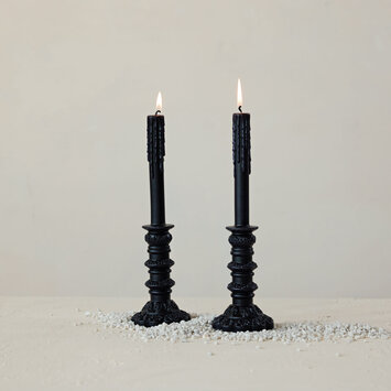 Creative Co-Op - CCO CCO CA - Black Taper Holder Shaped Candle Single