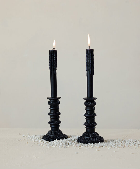 Creative Co-Op - CCO CCO CA - Black Taper Holder Shaped Candle Single