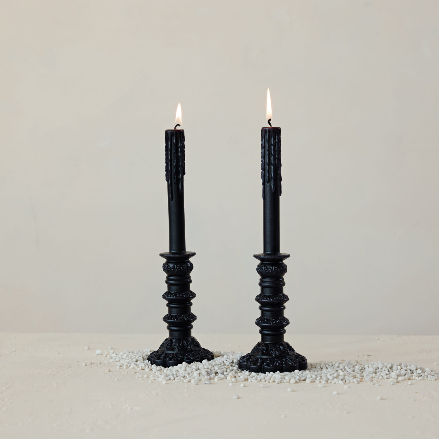 Creative Co-Op - CCO CCO CA - Black Taper Holder Shaped Candle Single
