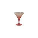 Creative Co-Op - CCO CCO HG - Pink with Gold Rim Stem Cocktail Glass, 8 oz.