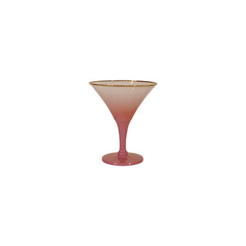 Creative Co-Op - CCO CCO HG - Pink with Gold Rim Stem Cocktail Glass, 8 oz.