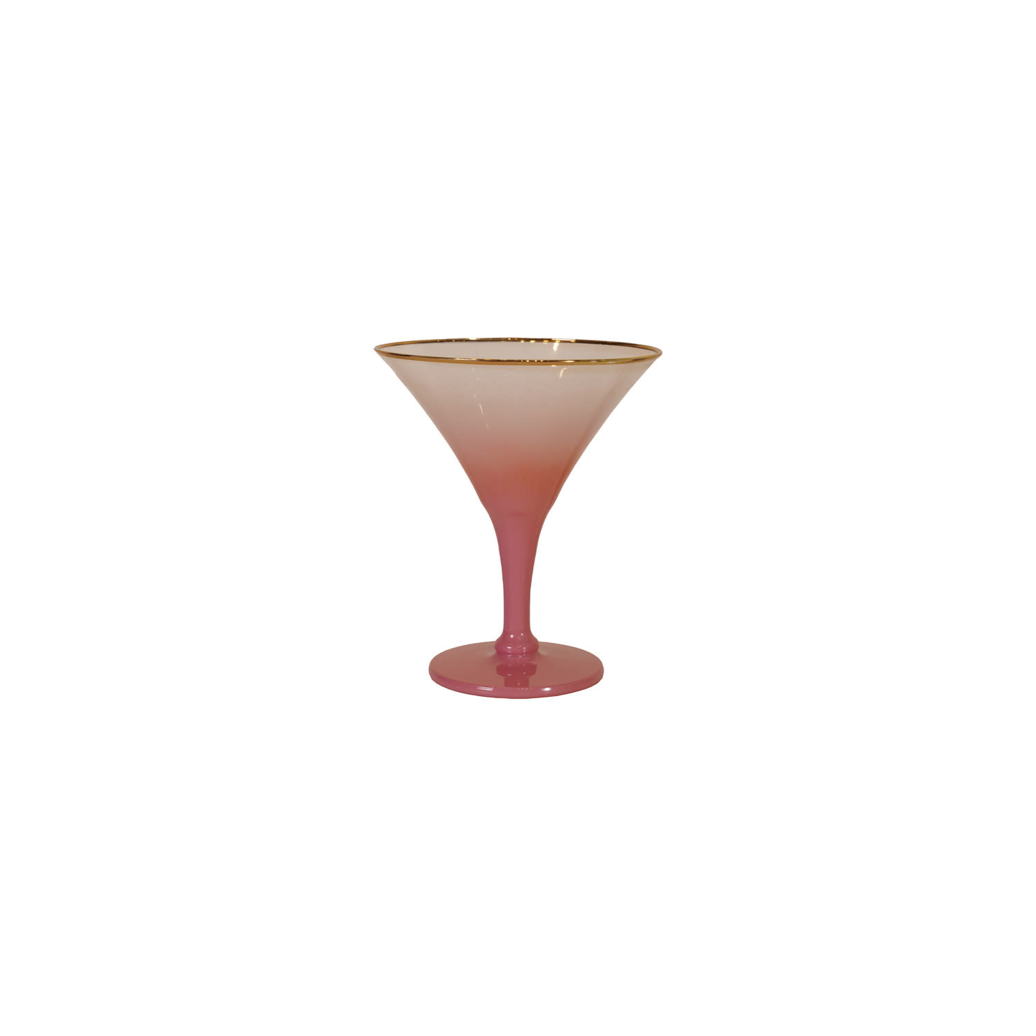 Creative Co-Op - CCO CCO HG - Pink with Gold Rim Stem Cocktail Glass, 8 oz.