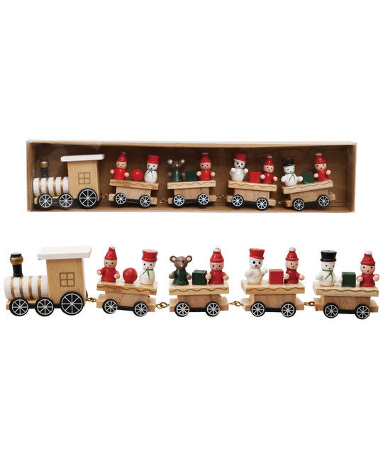 Creative Co-Op - CCO CCO GI - Wood Train with Holiday Passengers