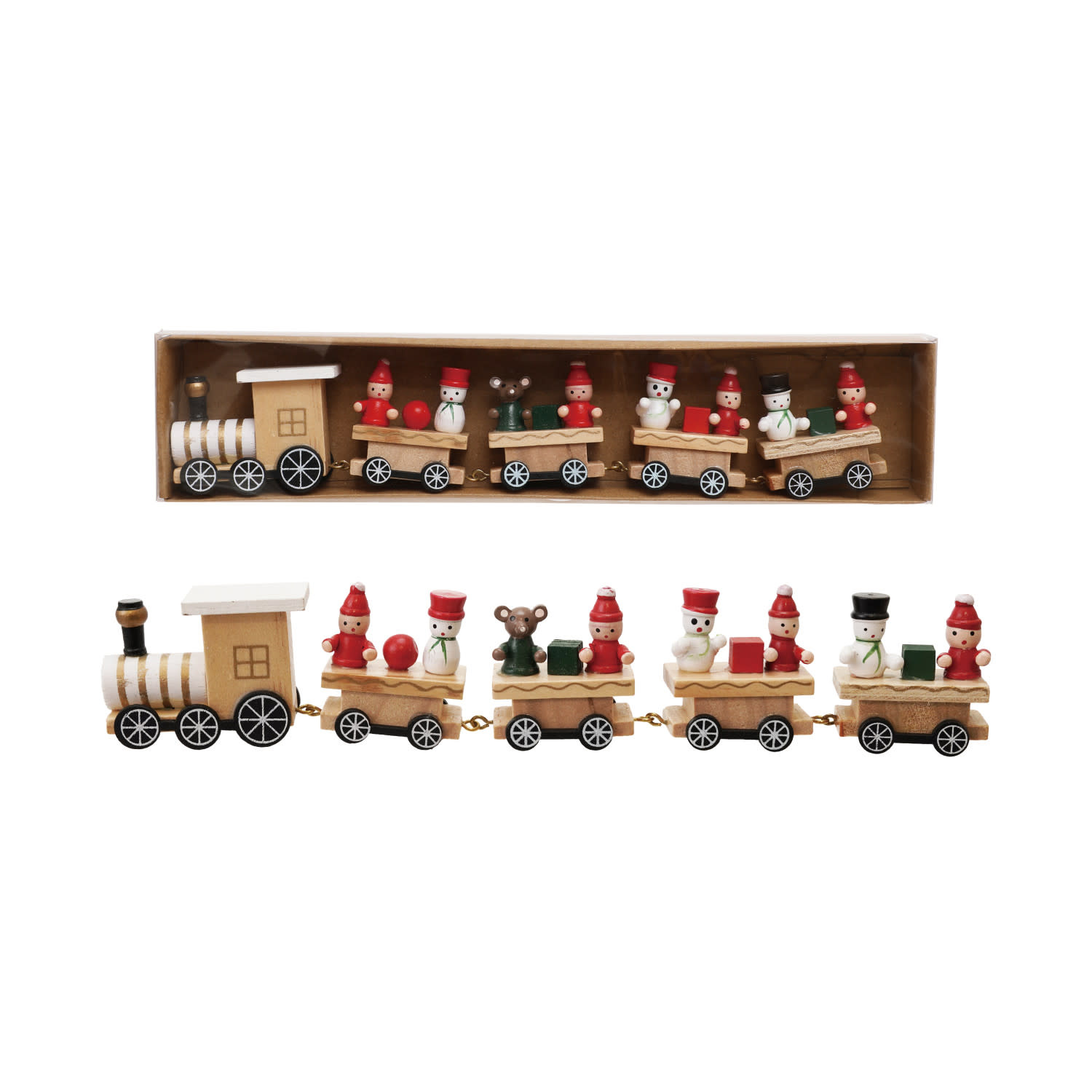 Creative Co-Op - CCO CCO GI - Wood Train with Holiday Passengers