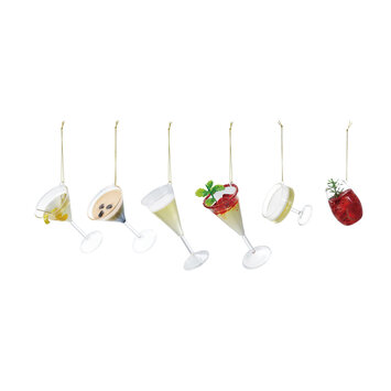 Creative Co-Op - CCO CCO OR - Trendy Cocktail Glass Ornament (Assorted Styles)