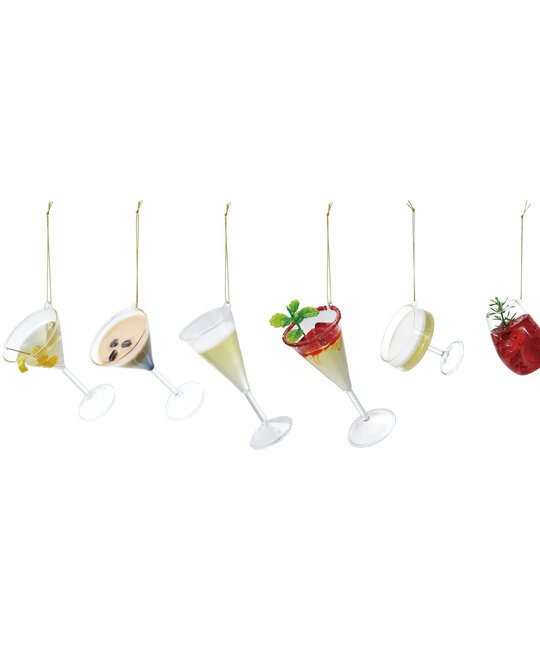 Creative Co-Op - CCO CCO OR - Trendy Cocktail Glass Ornament (Assorted Styles)