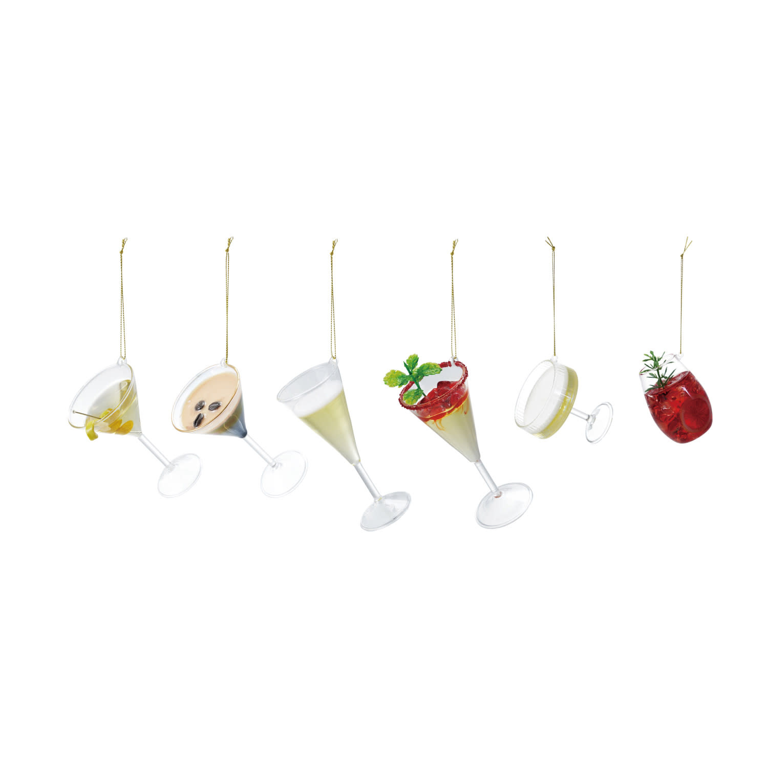 Creative Co-Op - CCO CCO OR - Trendy Cocktail Glass Ornament (Assorted Styles)