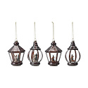 Creative Co-Op - CCO CCO OR - Lantern with Animal and Faux Snow Glitter Ornament (Assorted)