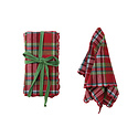 Creative Co-Op - CCO CCO HGKL - Red Plaid Scalloped Edge Cotton Napkins, Set of 4
