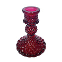 Creative Co-Op - CCO CCO HGDE -  Burgundy Embossed Glass Taper Candle Holder (4" tall)