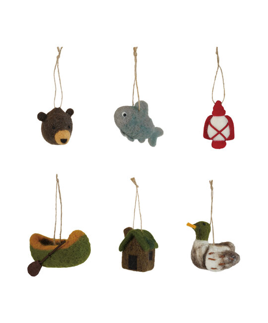 Creative Co-Op - CCO CCO OR - Outdoor Icon Wool Felt Ornament (Assorted Styles)