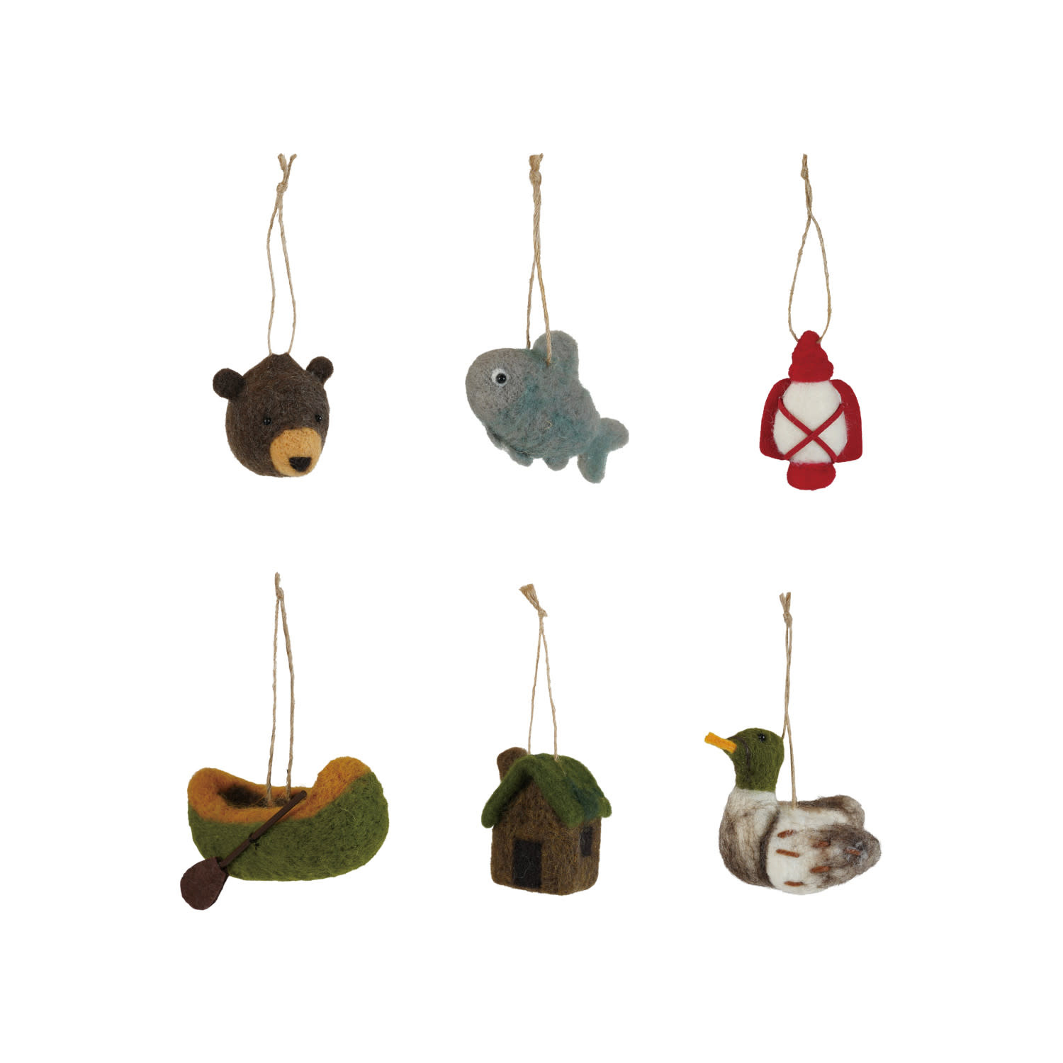 Creative Co-Op - CCO CCO OR - Outdoor Icon Wool Felt Ornament (Assorted Styles)