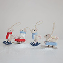 Creative Co-Op - CCO CCO OR - Sled or Skates Mouse in Scarf Wool Felt Ornament (Assorted Styles)