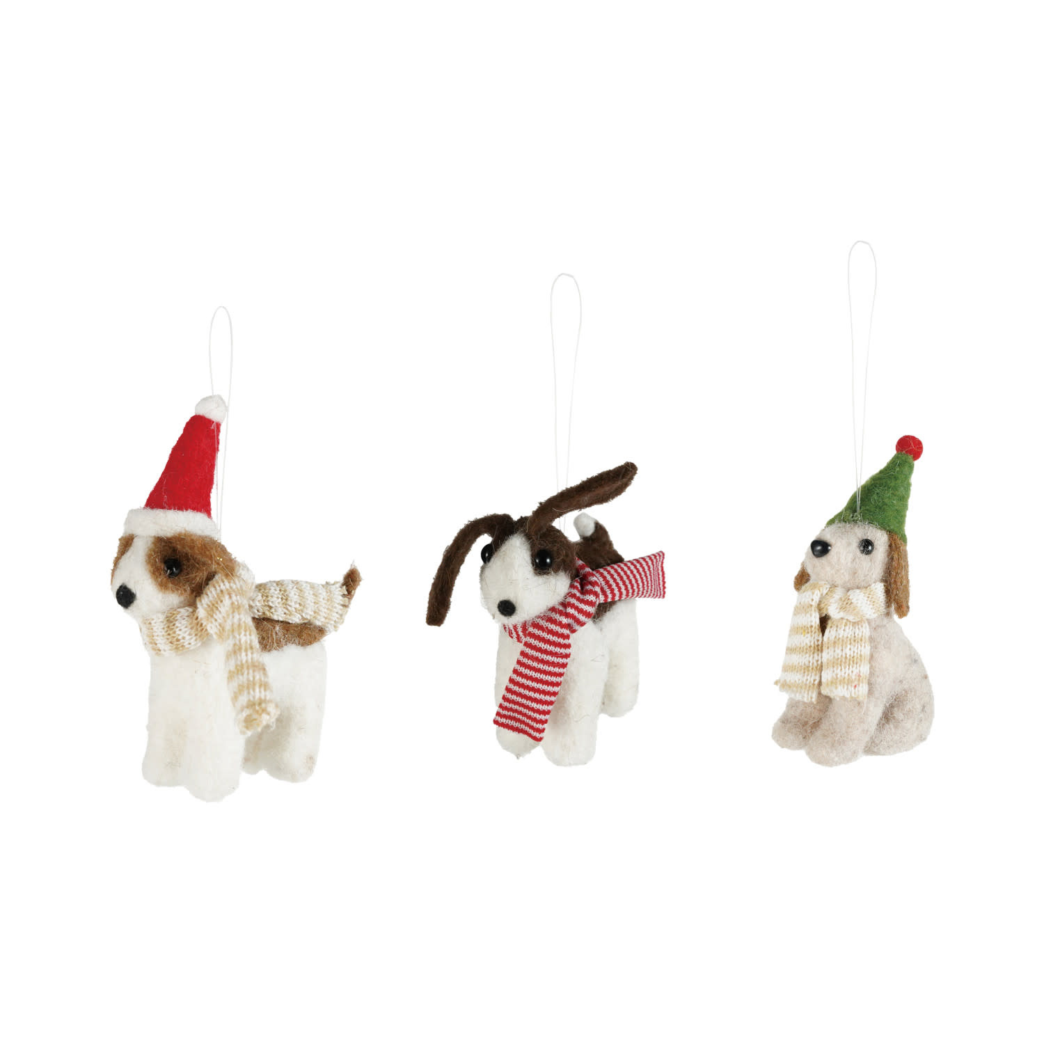 Creative Co-Op - CCO CCO OR - Scarf Dog Felt Ornament (assorted)