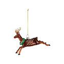 Creative Co-Op - CCO CCO OR - Deer with Wreath Hand-Paointed Glass Ornament