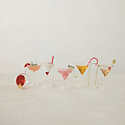 Creative Co-Op - CCO CCO OR - Pink + Festive Cocktail Glass Ornament (Assorted Styles)
