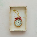 Creative Co-Op - CCO CCO OR - Pocket Watch with Bow Glass Ornament