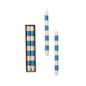 Creative Co-Op - CCO CCO CATA - 10" Striped Taper Candles, Blue & White