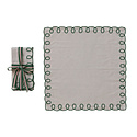 Creative Co-Op - CCO CCO HGKL - Green Embroidered Scalloped Edge Cotton Napkins, Set of 4
