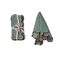 Creative Co-Op - CCO CCO HGKL - Green with Red Scalloped Edge Gingham Cotton Napkins, Set of 4