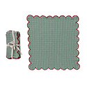 Creative Co-Op - CCO CCO HGKL - Green with Red Scalloped Edge Gingham Cotton Napkins, Set of 4